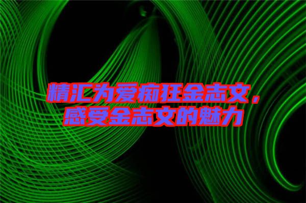 精匯為愛(ài)癡狂金志文,感受金志文的魅力