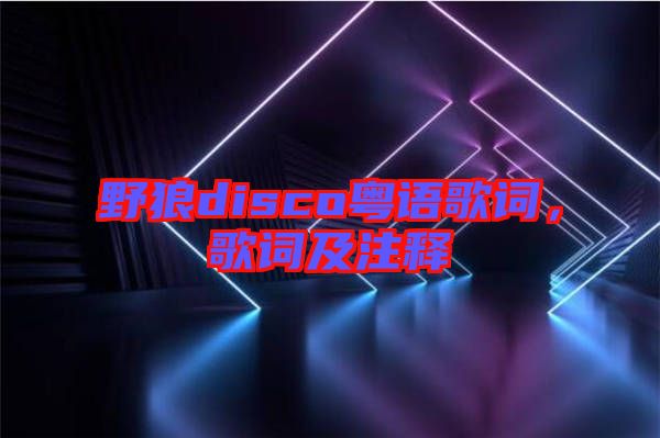 野狼disco粵語歌詞,歌詞及注釋