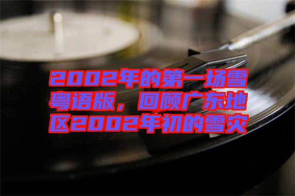 2002年的第一場(chǎng)雪粵語(yǔ)版,回顧廣東地區(qū)2002年初的雪災(zāi)
