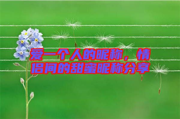 愛(ài)一個(gè)人的昵稱,情侶間的甜蜜昵稱分享