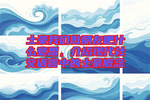 土豪我們做朋友吧什么意思，介紹現(xiàn)代社交語言中的土豪概念