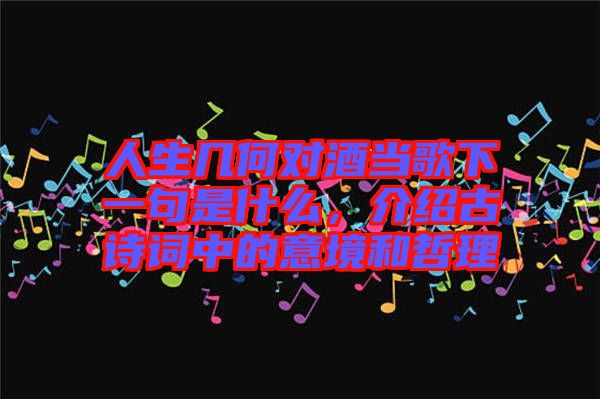 人生幾何對(duì)酒當(dāng)歌下一句是什么,介紹古詩(shī)詞中的意境和哲理