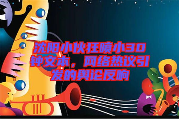 沈陽小伙狂噴小30鐘文本,網絡熱議引發的輿論反響