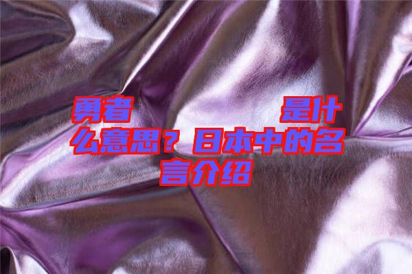 勇者のくせになまいきだ是什么意思?日本中的名言介紹