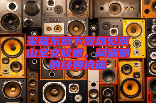 采菊東籬下悠然見南山全文欣賞,陶淵明的經(jīng)典詩篇