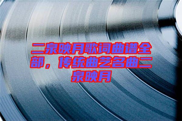 二泉映月歌詞曲譜全部,傳統曲藝名曲二泉映月