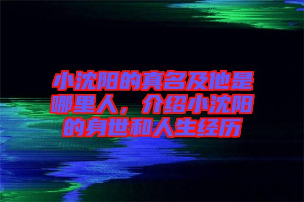小沈陽的真名及他是哪里人,介紹小沈陽的身世和人生經歷