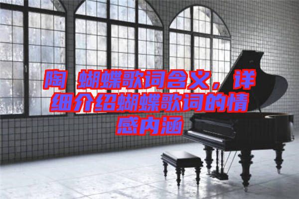 陶喆蝴蝶歌詞含義,詳細介紹蝴蝶歌詞的情感內涵