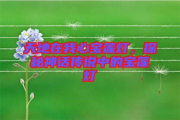 天地在我心寶蓮燈,探秘神話傳說中的寶蓮燈