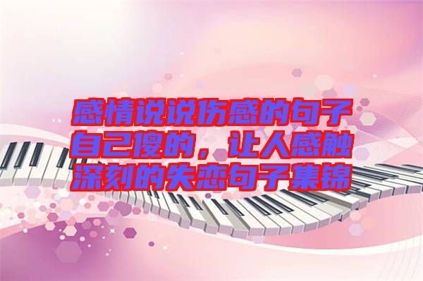 感情說說傷感的句子自己傻的,讓人感觸深刻的失戀句子集錦