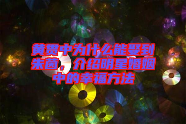 黃貫中為什么能娶到朱茵,介紹明星婚姻中的幸福方法