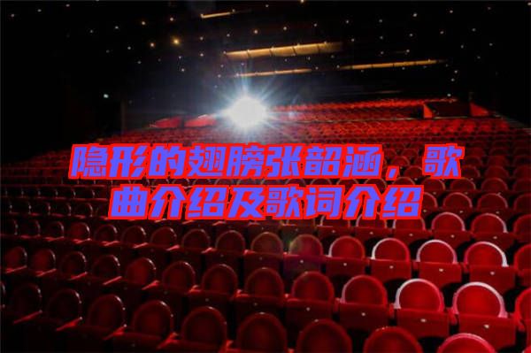 隱形的翅膀張韶涵,歌曲介紹及歌詞介紹