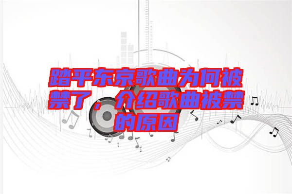 踏平東京歌曲為何被禁了,介紹歌曲被禁的原因