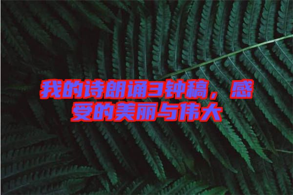 我的詩朗誦3鐘稿,感受的美麗與偉大