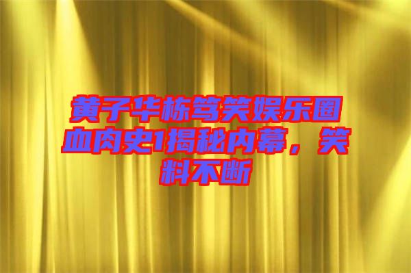 黃子華棟篤笑娛樂圈血肉史1揭秘內(nèi)幕,笑料不斷