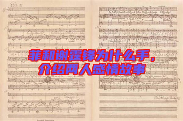 菲和謝霆鋒為什么手,介紹兩人感情故事