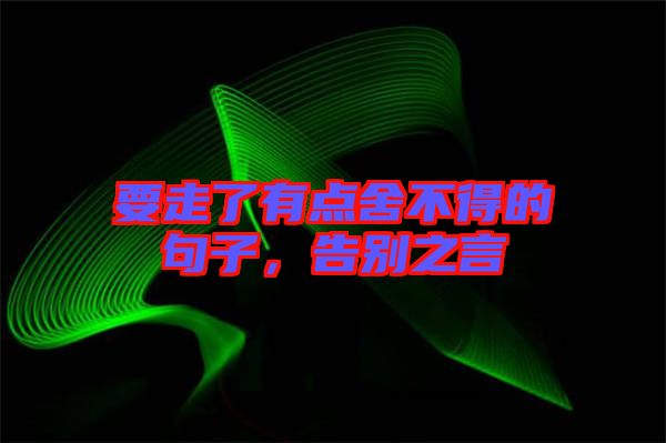 要走了有點舍不得的句子,告別之言