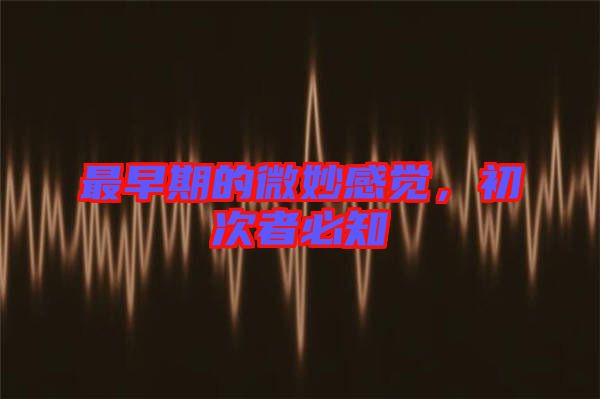 最早期的微妙感覺,初次者必知