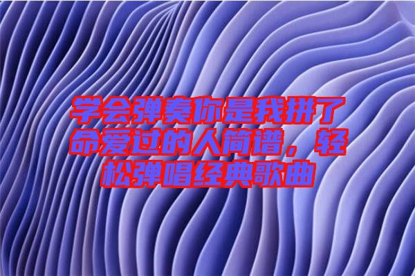 學會彈奏你是我拼了命愛過的人簡譜,輕松彈唱經典歌曲