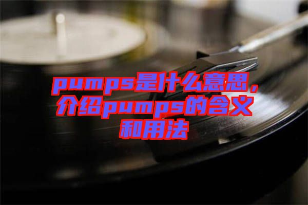 pumps是什么意思,介紹pumps的含義和用法