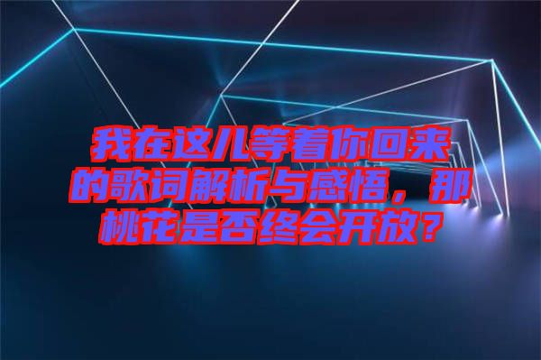 我在這兒等著你回來的歌詞解析與感悟,那桃花是否終會開放?