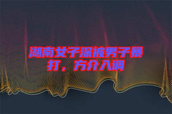 湖南女子深被男子暴打,方介入調(diào)