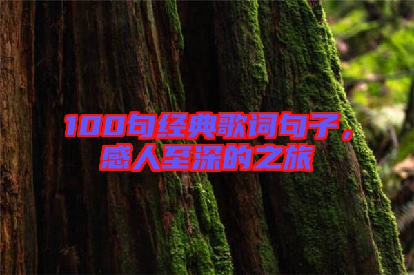 100句經典歌詞句子,感人至深的之旅