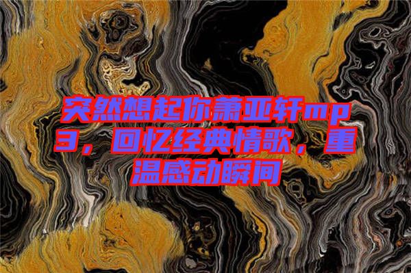 突然想起你蕭亞軒mp3，回憶經典情歌，重溫感動瞬間