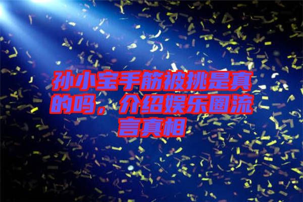 孫小寶手筋被挑是真的嗎,介紹娛樂圈流言真相