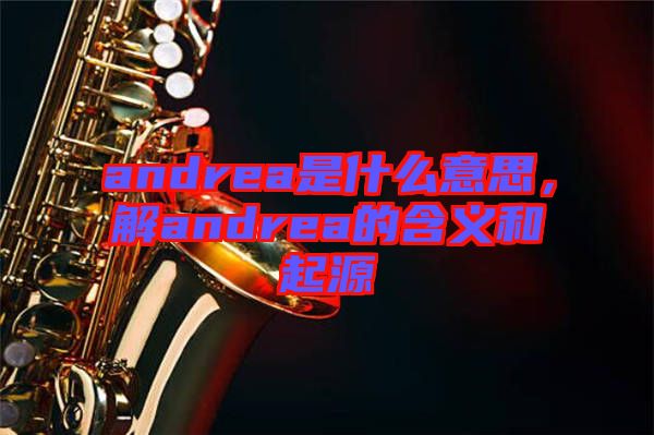 andrea是什么意思,解andrea的含義和起源