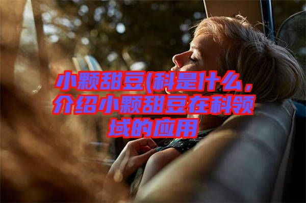 小顆甜豆(科是什么,介紹小顆甜豆在科領(lǐng)域的應(yīng)用