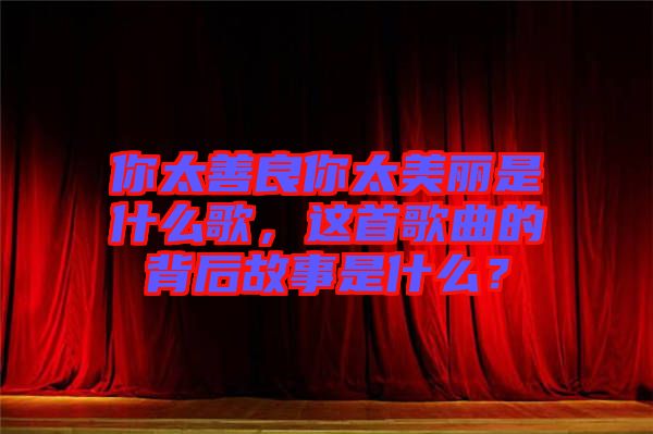 你太善良你太美麗是什么歌,這首歌曲的背后故事是什么?
