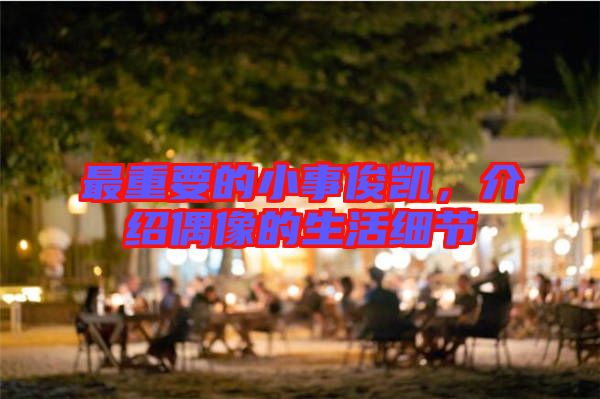 最重要的小事俊凱,介紹偶像的生活細節