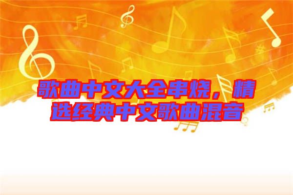 歌曲中文大全串燒,精選經(jīng)典中文歌曲混音