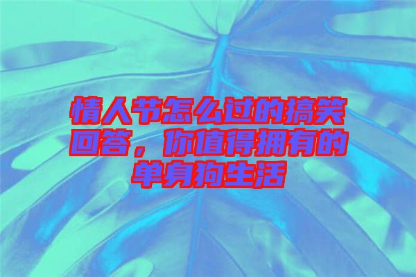 情人節(jié)怎么過(guò)的搞笑回答,你值得擁有的單身狗生活