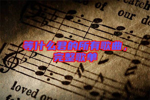 等什么君的所有歌曲,完整歌單