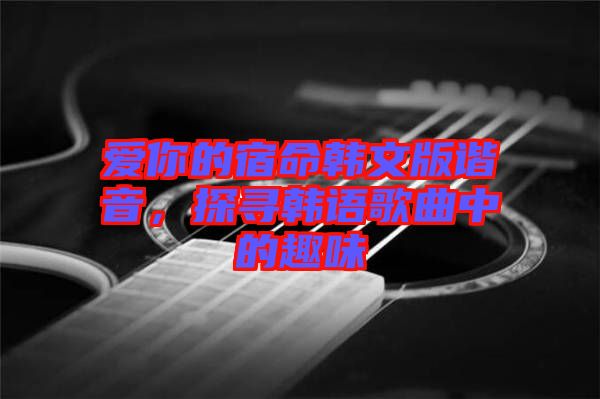 愛你的宿命韓文版諧音,探尋韓語歌曲中的趣味