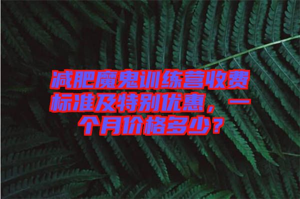 減肥魔鬼訓練營收費標準及特別優惠,一個月價格多少?