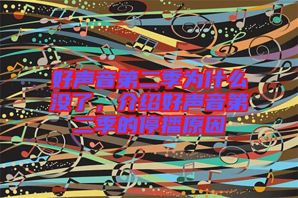 好聲音第二季為什么沒了,介紹好聲音第二季的停播原因