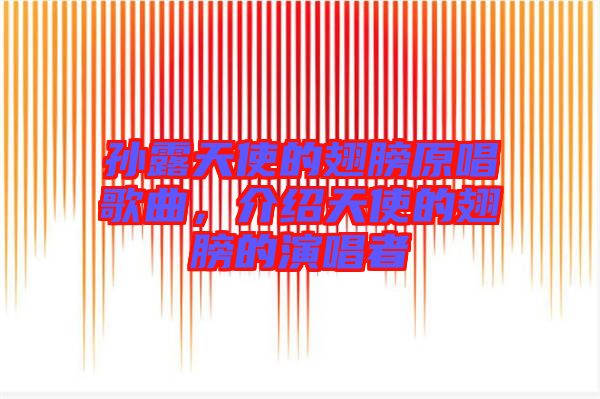 孫露天使的翅膀原唱歌曲,介紹天使的翅膀的演唱者