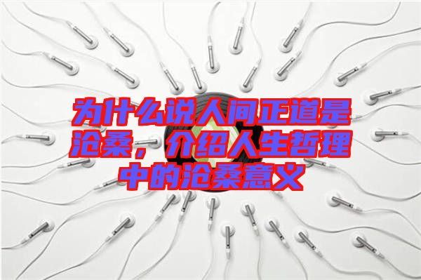 為什么說人間正道是滄桑,介紹人生哲理中的滄桑意義