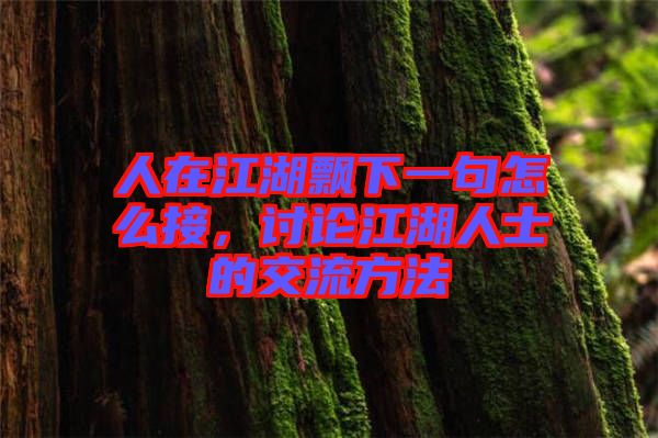 人在江湖飄下一句怎么接,討論江湖人士的交流方法