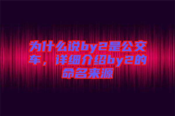 為什么說by2是公交車,詳細介紹by2的命名來源