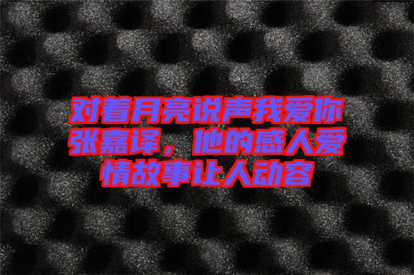 對著月亮說聲我愛你張嘉譯,他的感人愛情故事讓人動容
