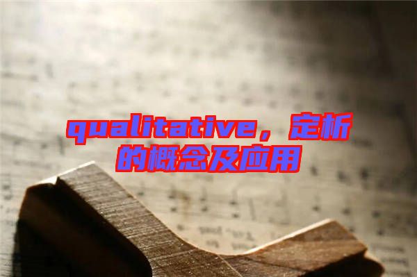 qualitative,定析的概念及應用