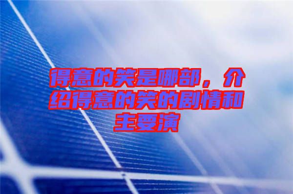 得意的笑是哪部,介紹得意的笑的劇情和主要演