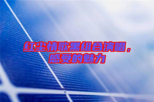 紅塵情歌黑組合演唱,感受的魅力