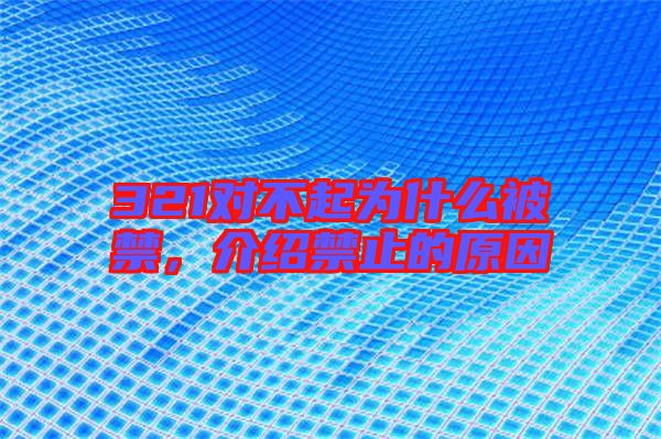 321對不起為什么被禁,介紹禁止的原因