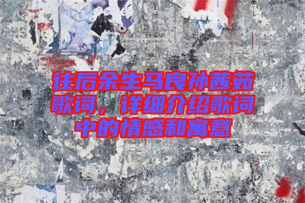 往后余生馬良孫茜茹歌詞，詳細(xì)介紹歌詞中的情感和寓意