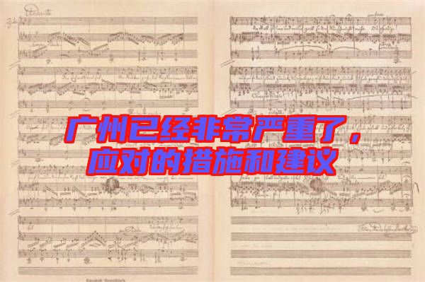 廣州已經非常嚴重了,應對的措施和建議